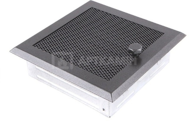 Решетка для камина Parkanex графитовая 16×16 с жалюзи