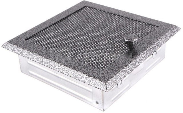 Решетка для камина Parkanex старое серебро 16×16 с жалюзи. Фото 2