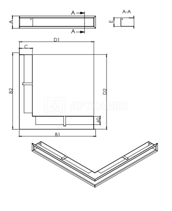 Вентиляционная решетка Hitze Slim 12х56x56. Фото 3