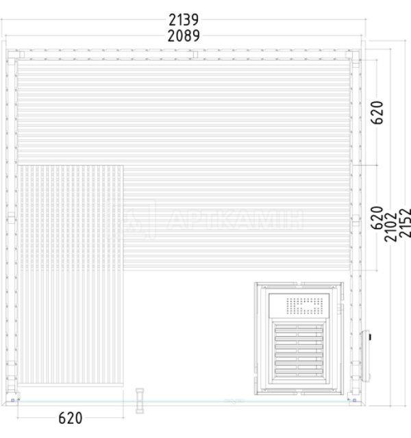 Сауна Sentiotec Panorama велика 214x215x201 см (1-038-850). Фото 2