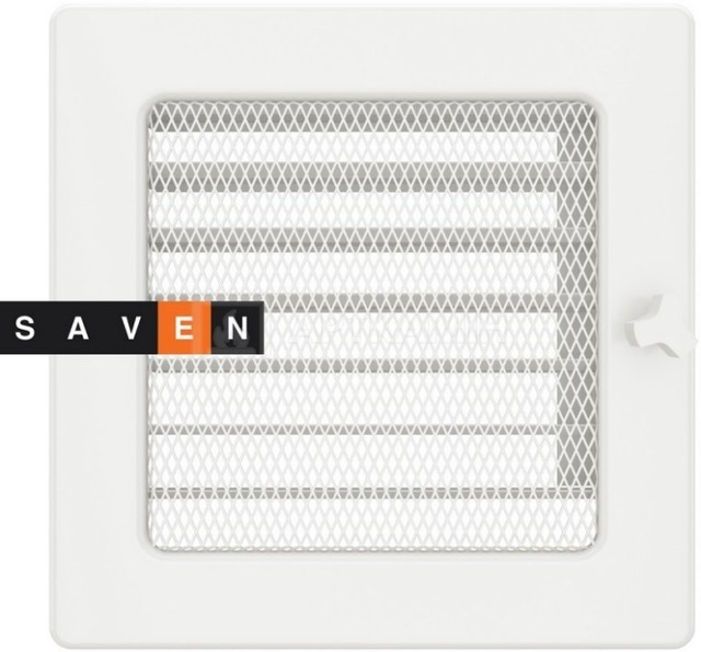 Решетка для камина Saven Classic 17x17 белая с жалюзи