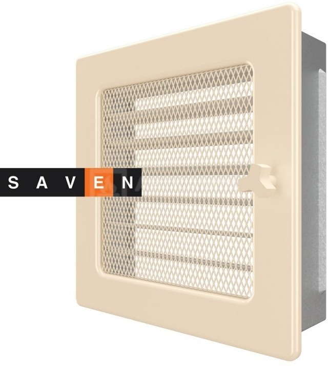 Решетка для камина Saven Classic 17x17 кремовая с жалюзи. Фото 2