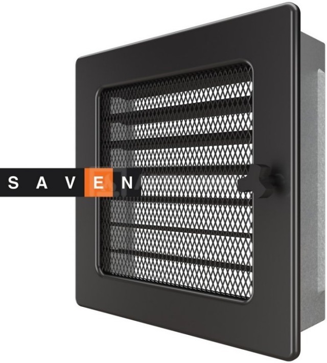Решітка для каміну Saven Classic 17x17 графіт з жалюзі. Фото 2
