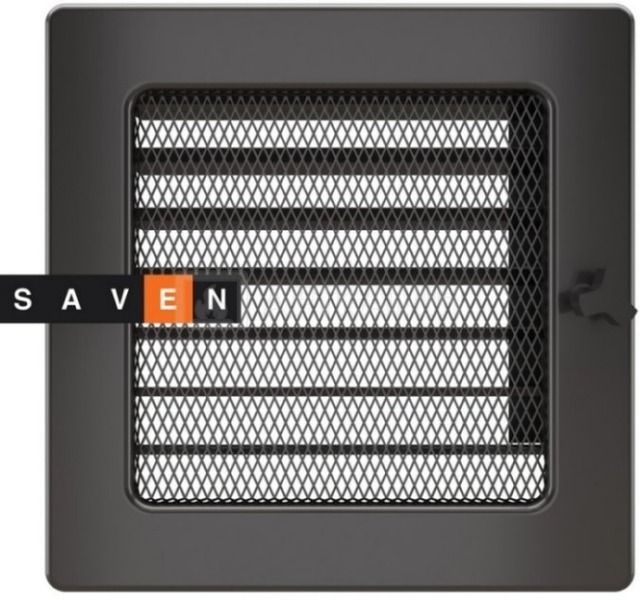 Решітка для каміну Saven Classic 17x17 графіт з жалюзі