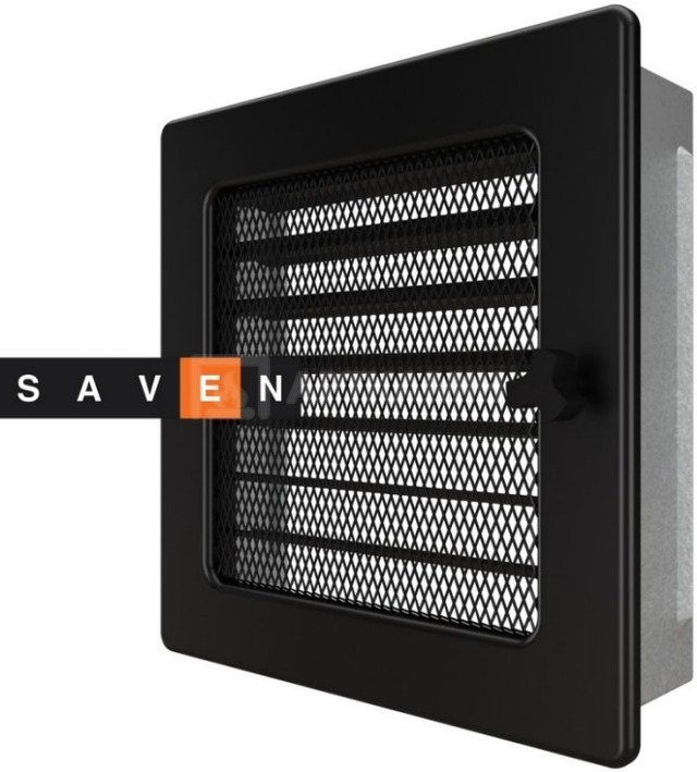 Решетка для камина Saven Classic 17x17 черная с жалюзи. Фото 2