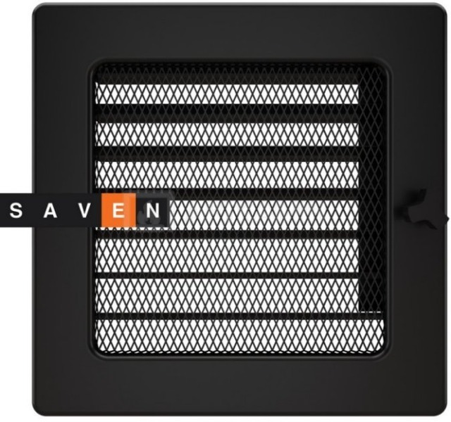 Решетка для камина Saven Classic 17x17 черная с жалюзи