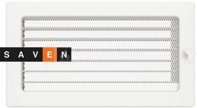 Решітка для каміну Saven Classic 17x30 біла з жалюзі