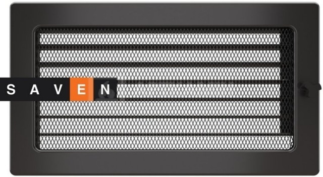 Решетка для камина Saven Classic 17x30 графит с жалюзи