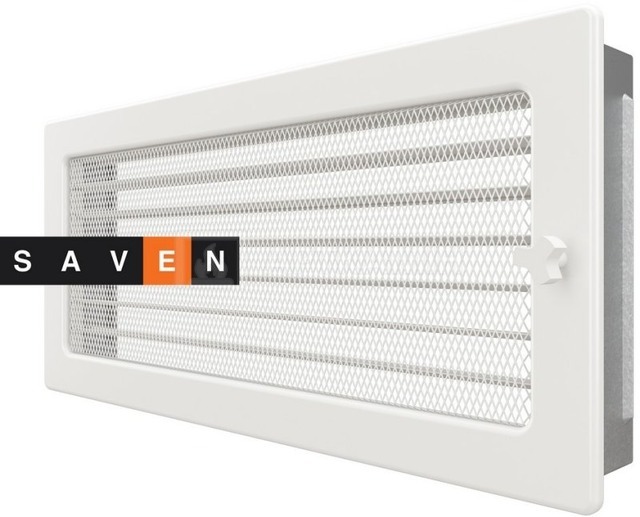 Решетка для камина Saven Classic 17x37 белая с жалюзи. Фото 2