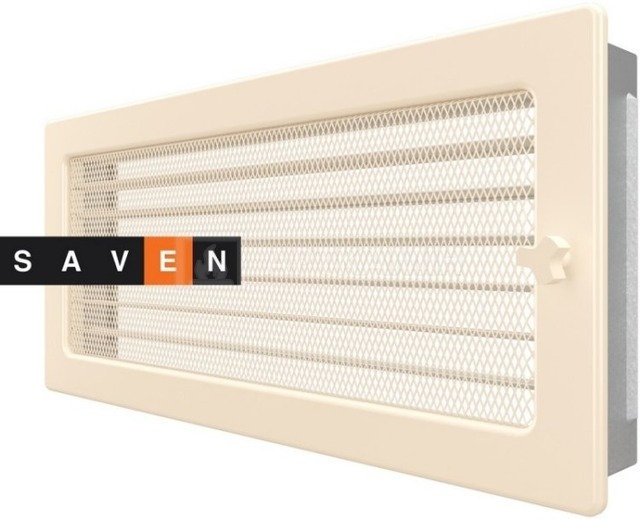 Решетка для камина Saven Classic 17x37 кремовая с жалюзи. Фото 2