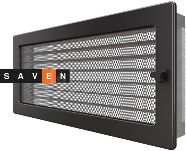 Решітка для каміну Saven Classic 17x37 графіт з жалюзі. Фото 2
