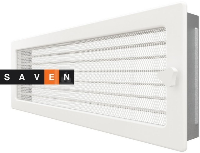Решітка для каміну Saven Classic 17x49 біла з жалюзі. Фото 2