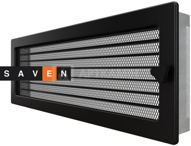 Решетка для камина Saven Classic 17x49 черная с жалюзи. Фото 2