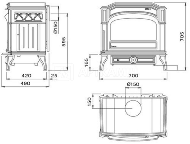 Печь Dovre 760 WD/E8 кремовая. Фото 2