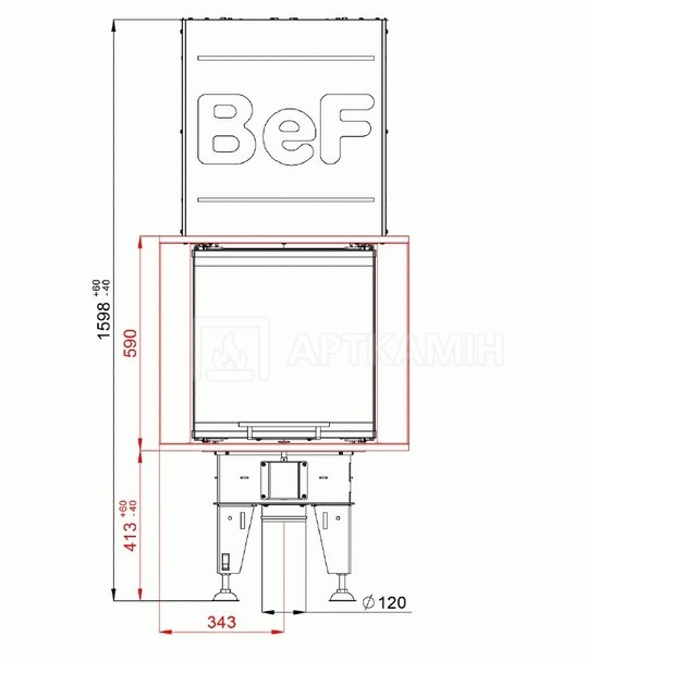 Каминная топка BeF Home ROYAL V 6 U. Фото 2