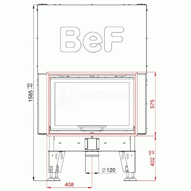 Каминная топка BeF Home ROYAL V 8. Фото 2