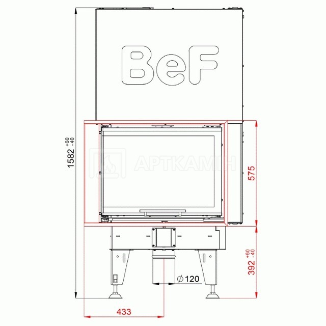 Камінна топка BeF Home ROYAL V 8 CL. Фото 2