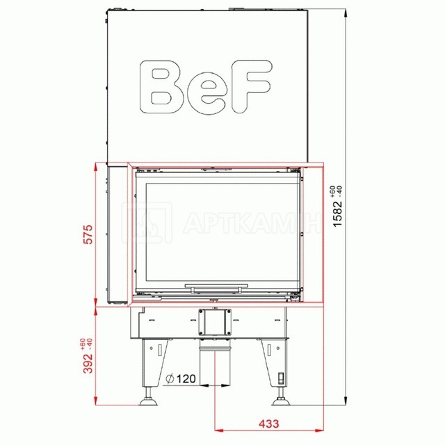 Камінна топка BeF Home ROYAL V 8 CP. Фото 2