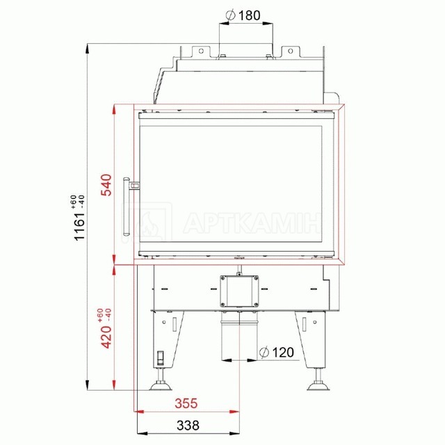 Каминная топка BeF Home KOMPAKT 8 CP Fell. Фото 2