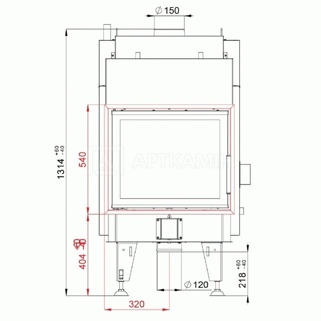 Каминная топка BeF Home AQUALITE 6 PASSIVE. Фото 2