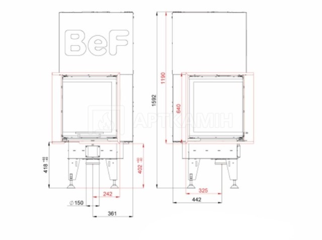 Каминная топка BeF Home AQUATIC WH V 500 E. Фото 2