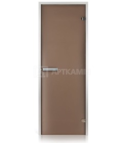 Стеклянные двери для хаммама GREUS Classic матовая бронза 70х190