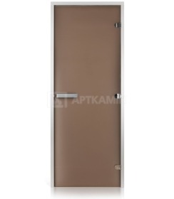 Стеклянные двери для хаммама GREUS Classic матовая бронза 80х200
