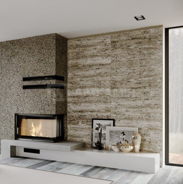 Каминная топка Defro Home Intra M BP 13 кВт (белая футеровка). Фото 2