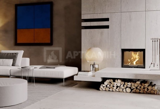 Каминная топка Defro Home Intra S G 10 кВт (белая футеровка). Фото 2
