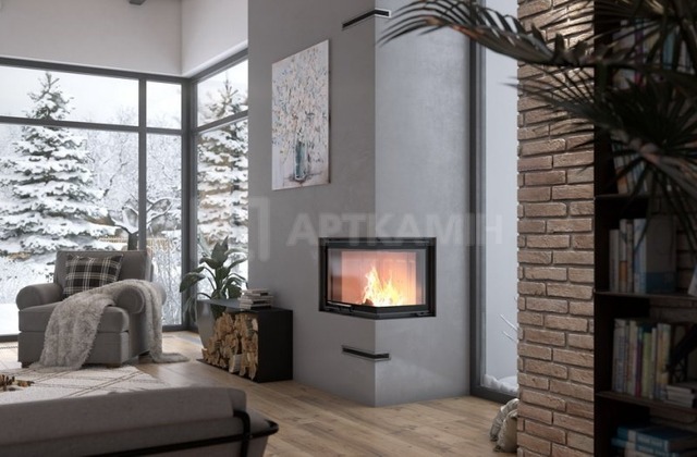 Камінна топка Defro Home Intra S BP MINI G 10 кВт (біла футеровка). Фото 2