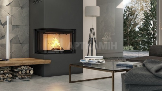 Каминная топка Defro Home Intra S BL MINI G 10 кВт (белая футеровка). Фото 2