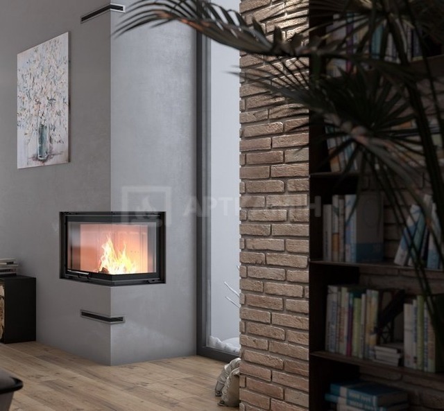Камінна топка Defro Home Intra S BP G 10 кВт (біла футеровка). Фото 2