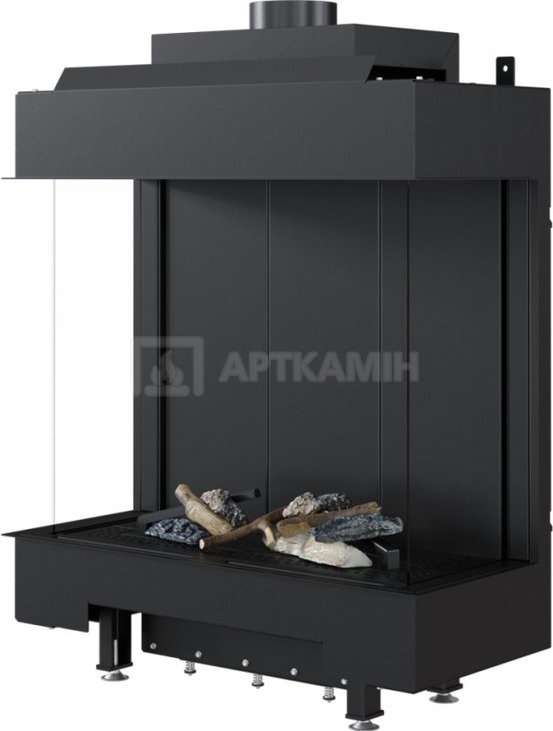 Каминная топка газовая Kratki LEO 76/62 LPG трехсторонняя. Фото 2