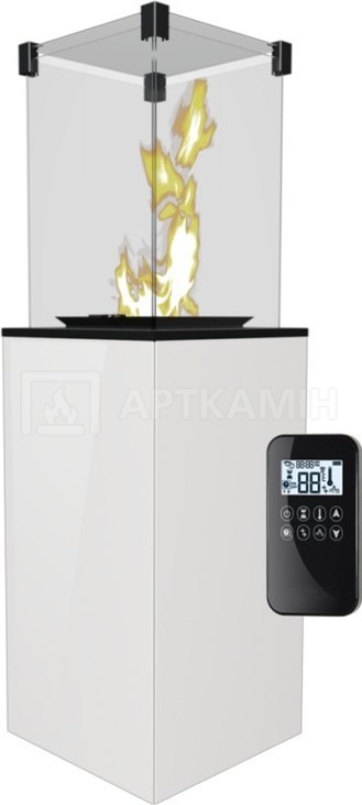 Газовий камін Kratki Patio Mini білий з пультом