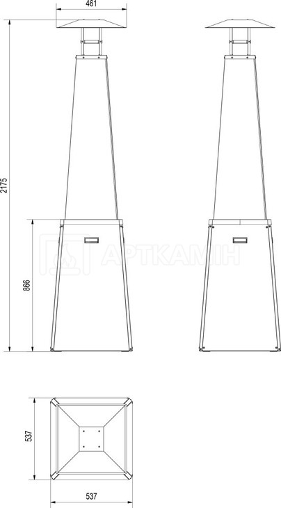 Газовий камін Kratki Umbrella BS білий. Фото 6