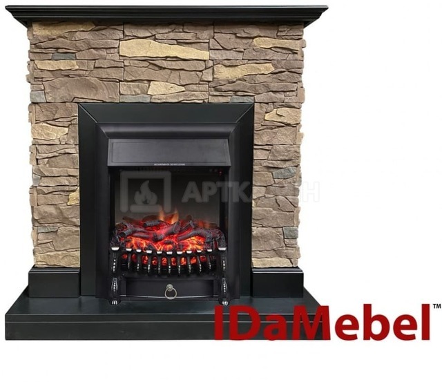 Каминокомплект IDaMebel Gemma Brown Fobos Black