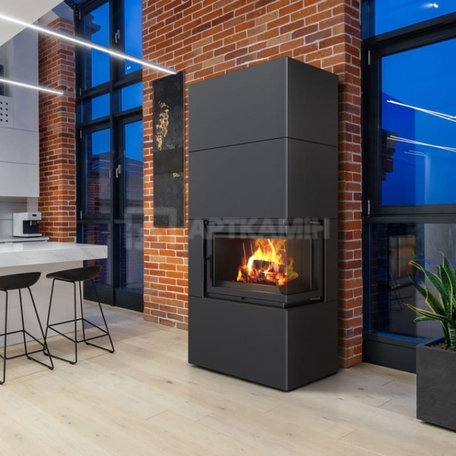 Камин модульный Kratki Simple Box P/S/Black 8 кВт. Фото 6