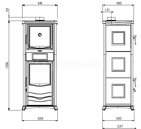 Печь-камин Nordica Rossella Plus forno Evo PE. Фото 6