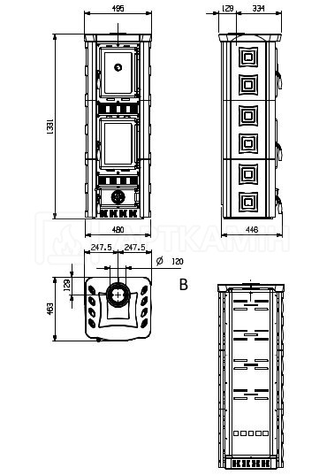 Печь-камин Nordica Gaia forno бордо. Фото 2