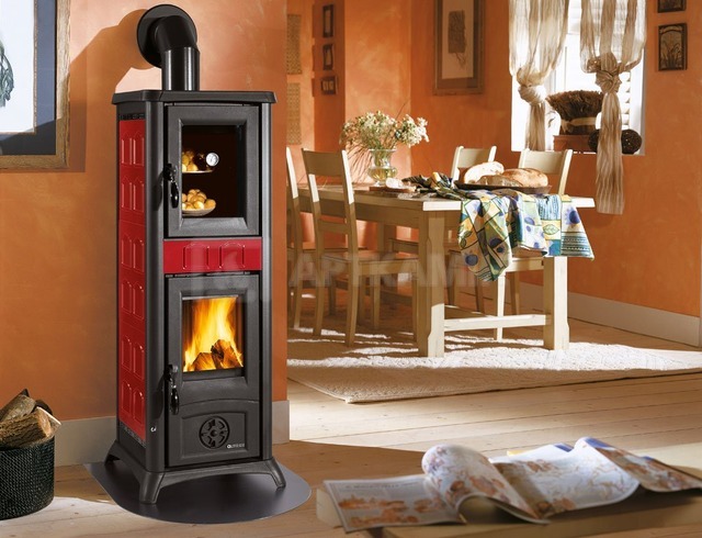 Піч-камін Nordica Gemma forno бордо. Фото 2