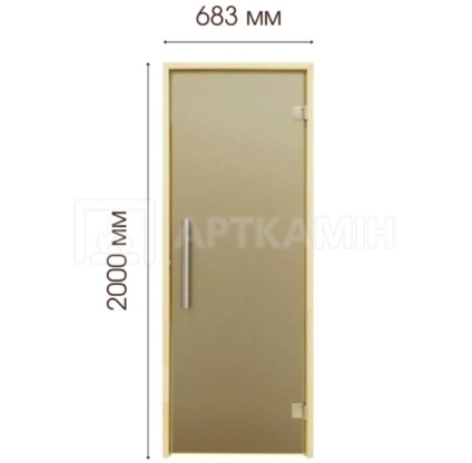 Стеклянная дверь для сауны Tesli Steel Sateen 70x200. Фото 3