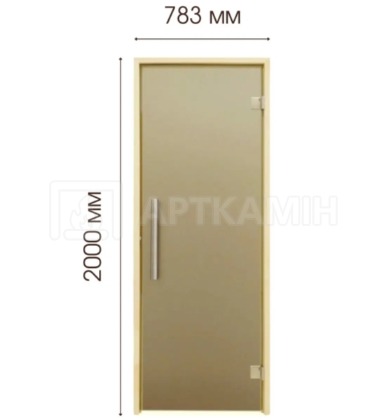 Скляні двері для сауни Tesli Steel 80x200. Фото 3