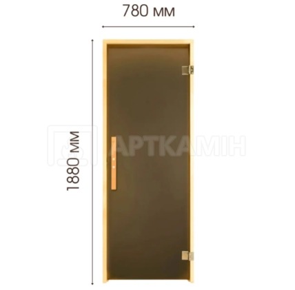 Стеклянная дверь для сауны Tesli Lux 80x190. Фото 3