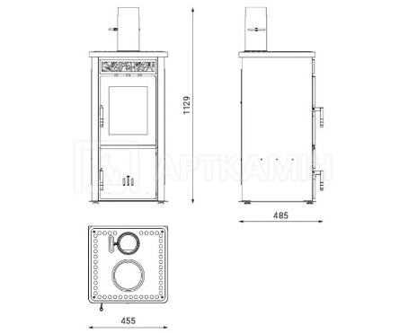 Отопительная печь Alfa-Plam AMELIA 8 кВт антрацит. Фото 3