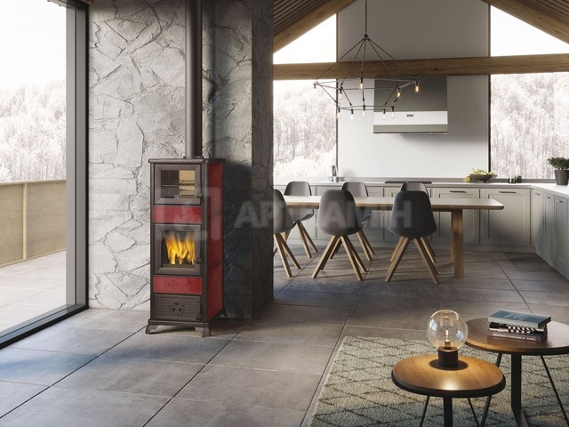 Печь отопительная Edilkamin Decor C бордо. Фото 2
