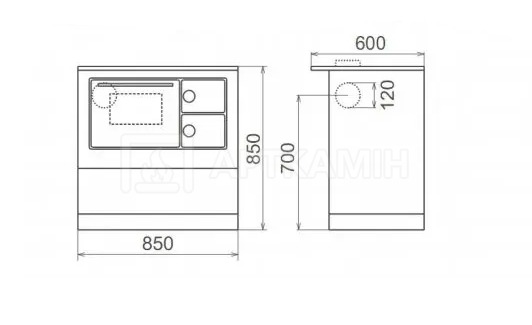 Печь Thorma Okonom 85/Fiko De Luxe white left. Фото 4