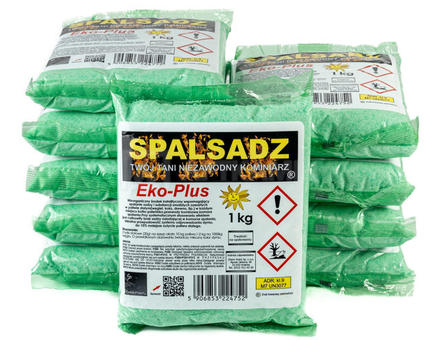 Spalsadz Eko Plus 1 кг x 10 шт засіб для чищення димоходів порошок каталізатор