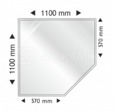Основа под печь Parkanex 1100х1100 мм пятиугольная без фаски. Фото 2