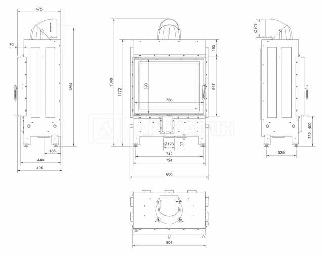 Каминная топка Kratki Lucy Pro 15. Фото 12