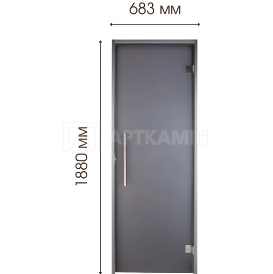 Скляні двері для хамама Tesli Antalya Graphite Sateen 700x1900. Фото 2